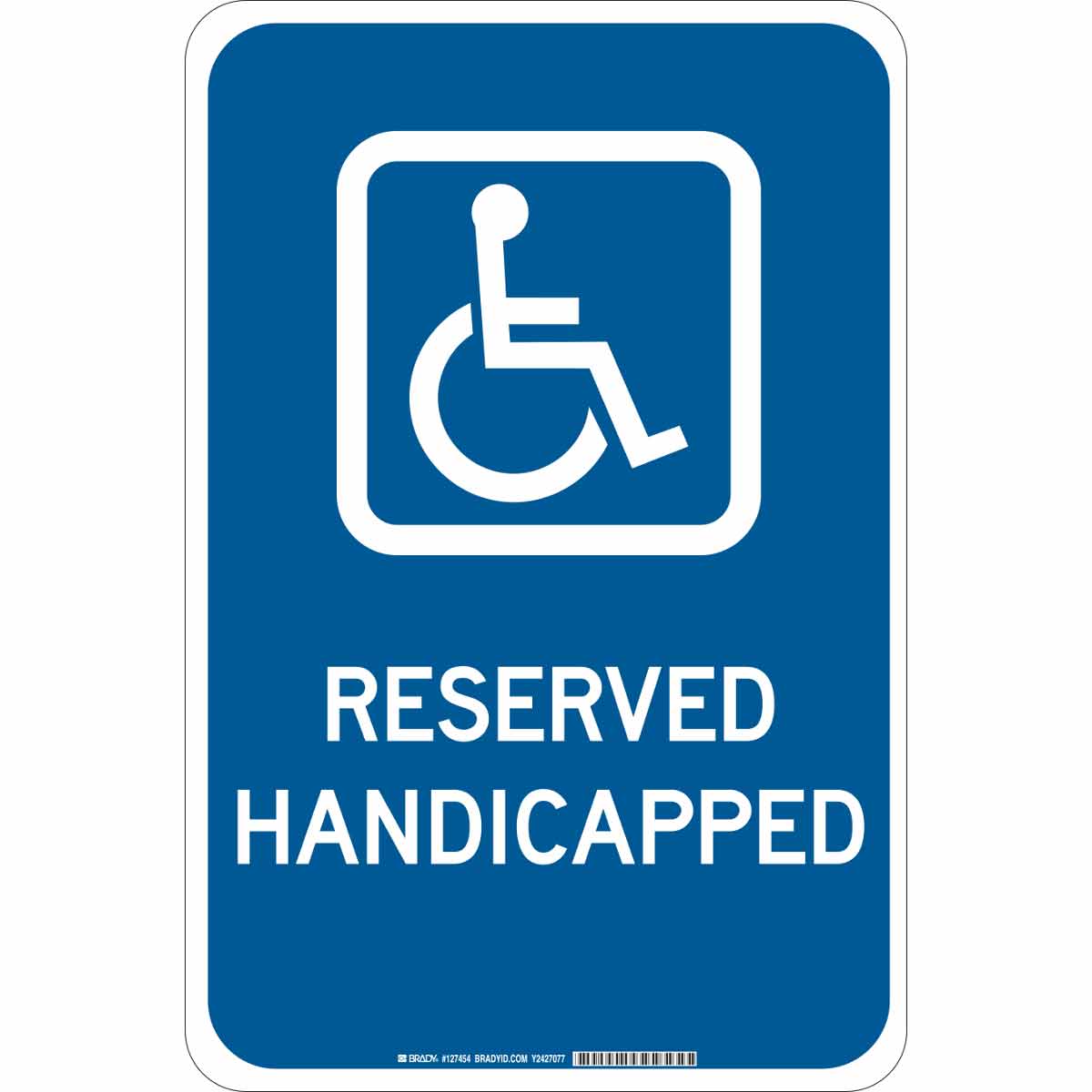 B555 18X12 WHT/BLU RESERVED HANDICAPPED