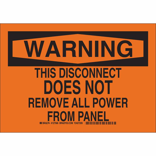 B555 10X14 BLK/ORG WARNING THIS