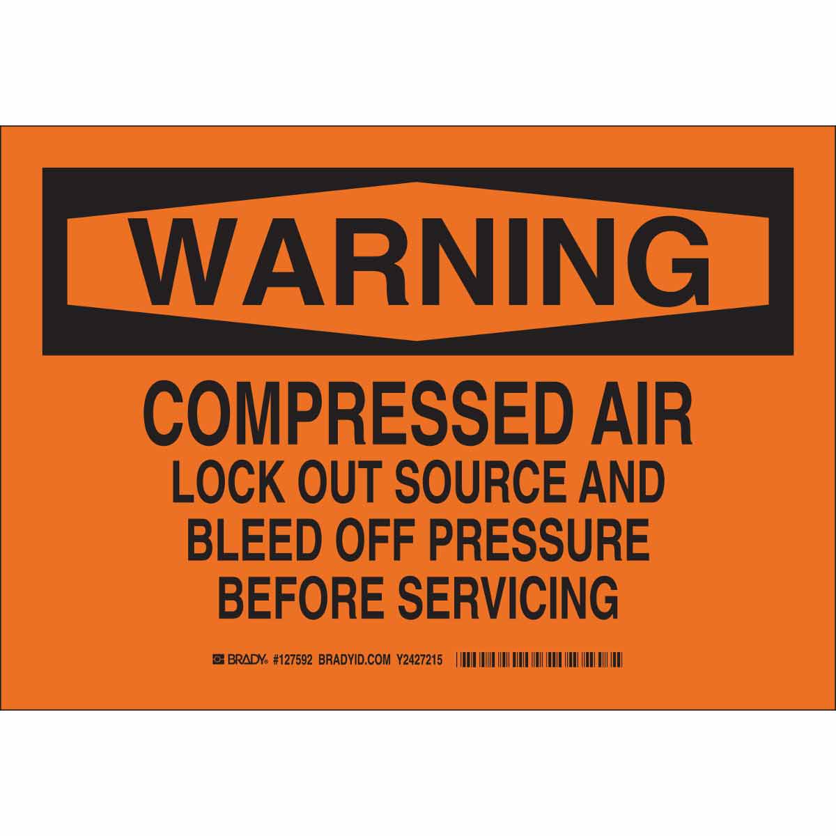 B555 10X14 BLK/ORG WARNING COMPRESSED