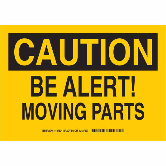 B302 7X10 BLK/YEL CAUTION BE ALERT