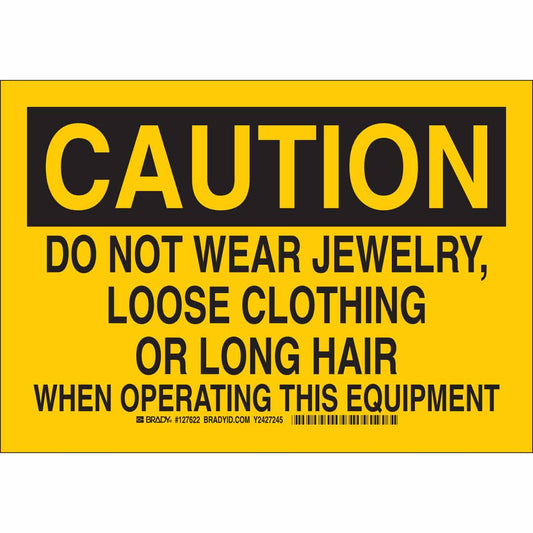 B401 10X14 BLK/YEL CAUTION DO NOT WEAR