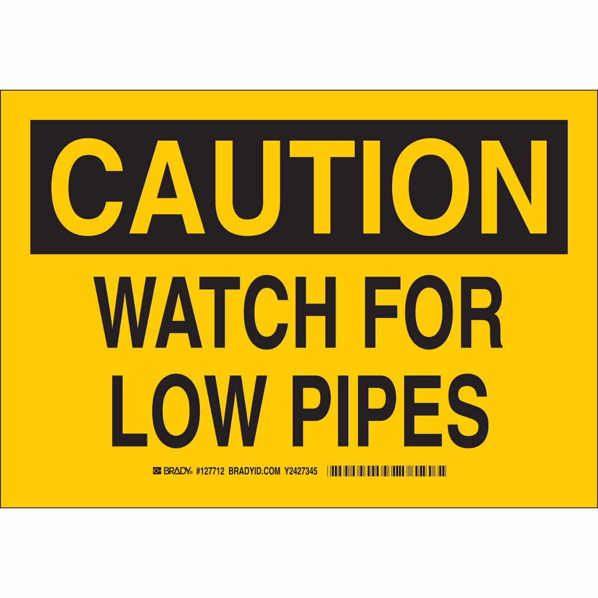 B401 7X10 BLK/YEL CAUTION WATCH FOR LOW