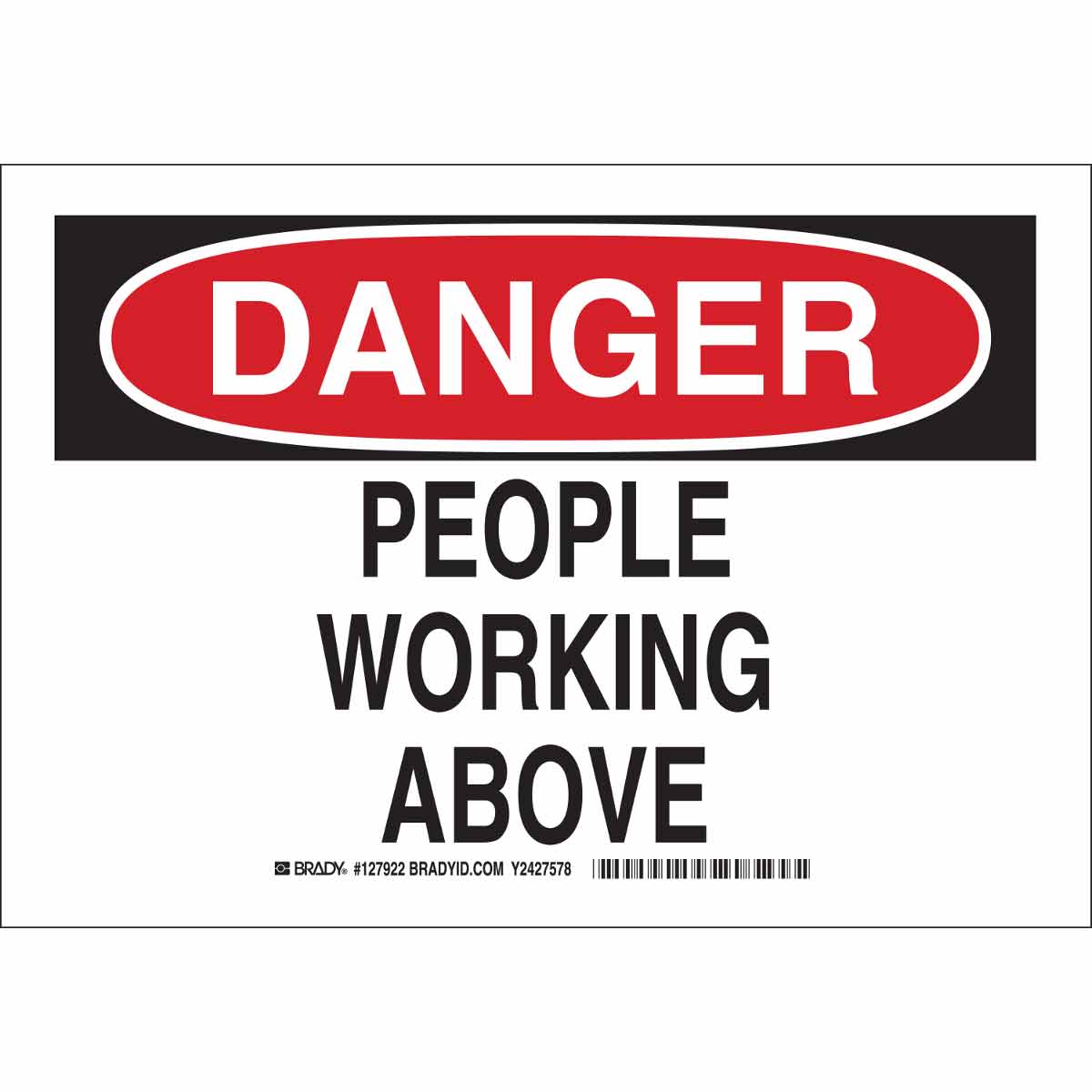 B555 10X14 BLK/RED/WHT DANGER PEOPLE
