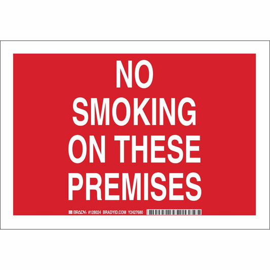 B401 7X10 WHT/RED NO SMOKING ON THESE