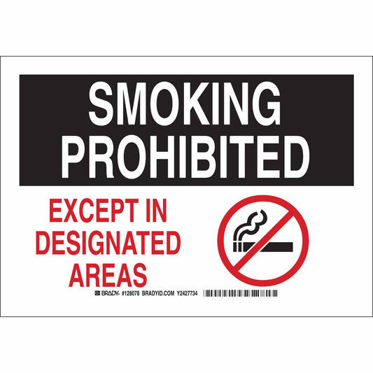 B401 7X10 BLK/RED/WHT SMOKING PROHIBITED