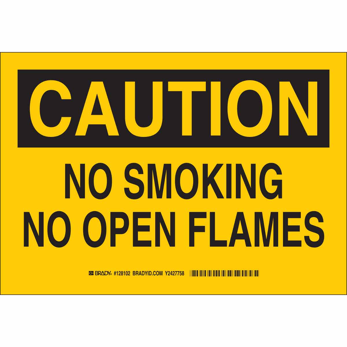 B401 7X10 BLK/YEL CAUTION NO SMOKING