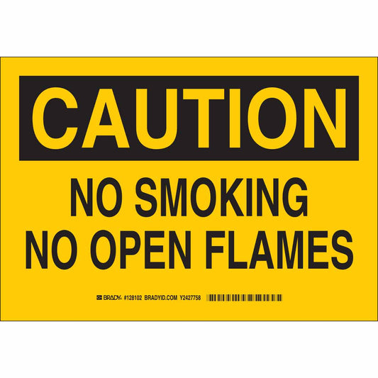 B401 7X10 BLK/YEL CAUTION NO SMOKING