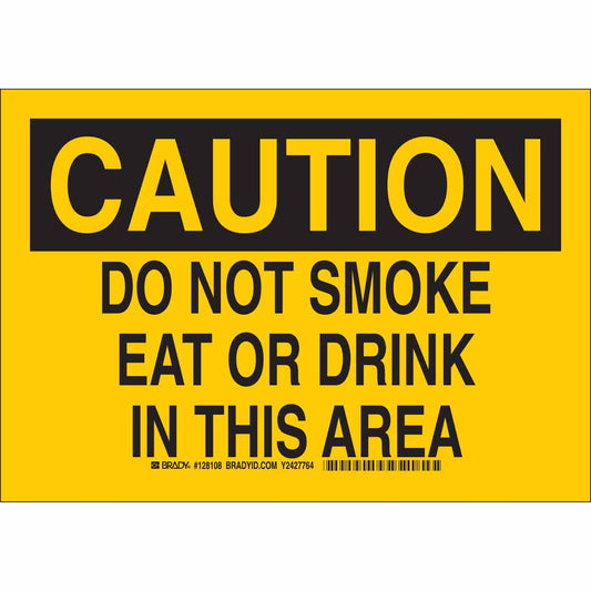 B302 10X14 BLK/YEL CAUTION DO NOT SMOKE