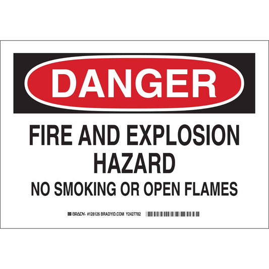 B302 10X14 BLK/RED/WHT DANGER FIRE AND