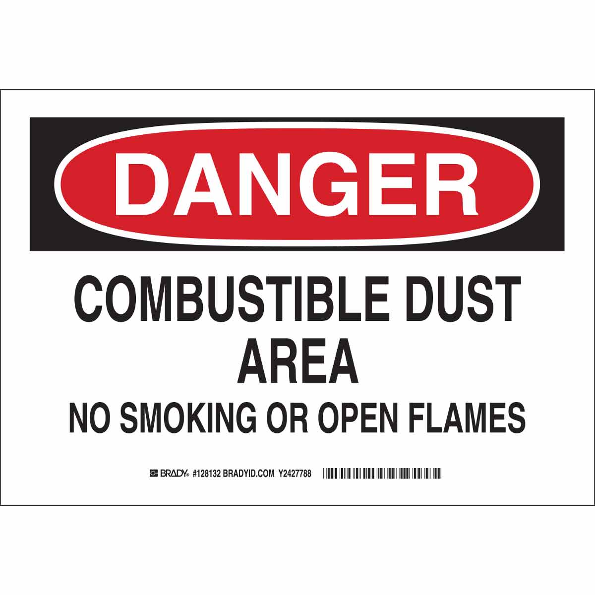 B302 10X14 BLK/RD/WHT DANGER COMBUSTIBLE