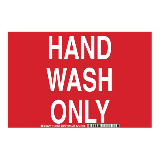 B302 10X14 WHT/RED HAND WASH ONLY