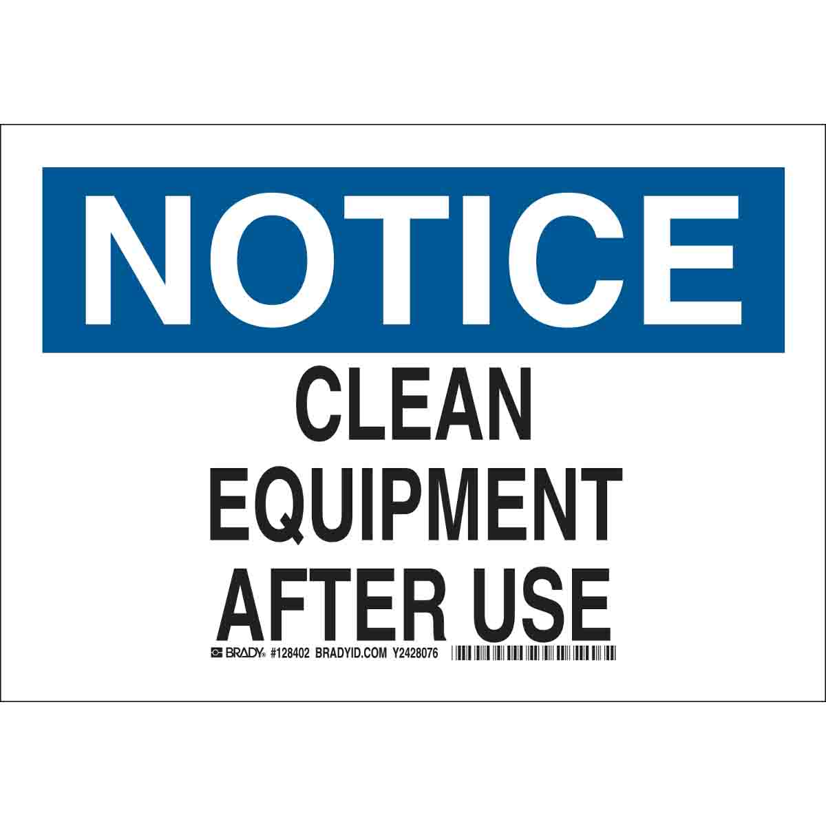 B401 10X14 BLK/BLU/WHT NOTICE CLEAN
