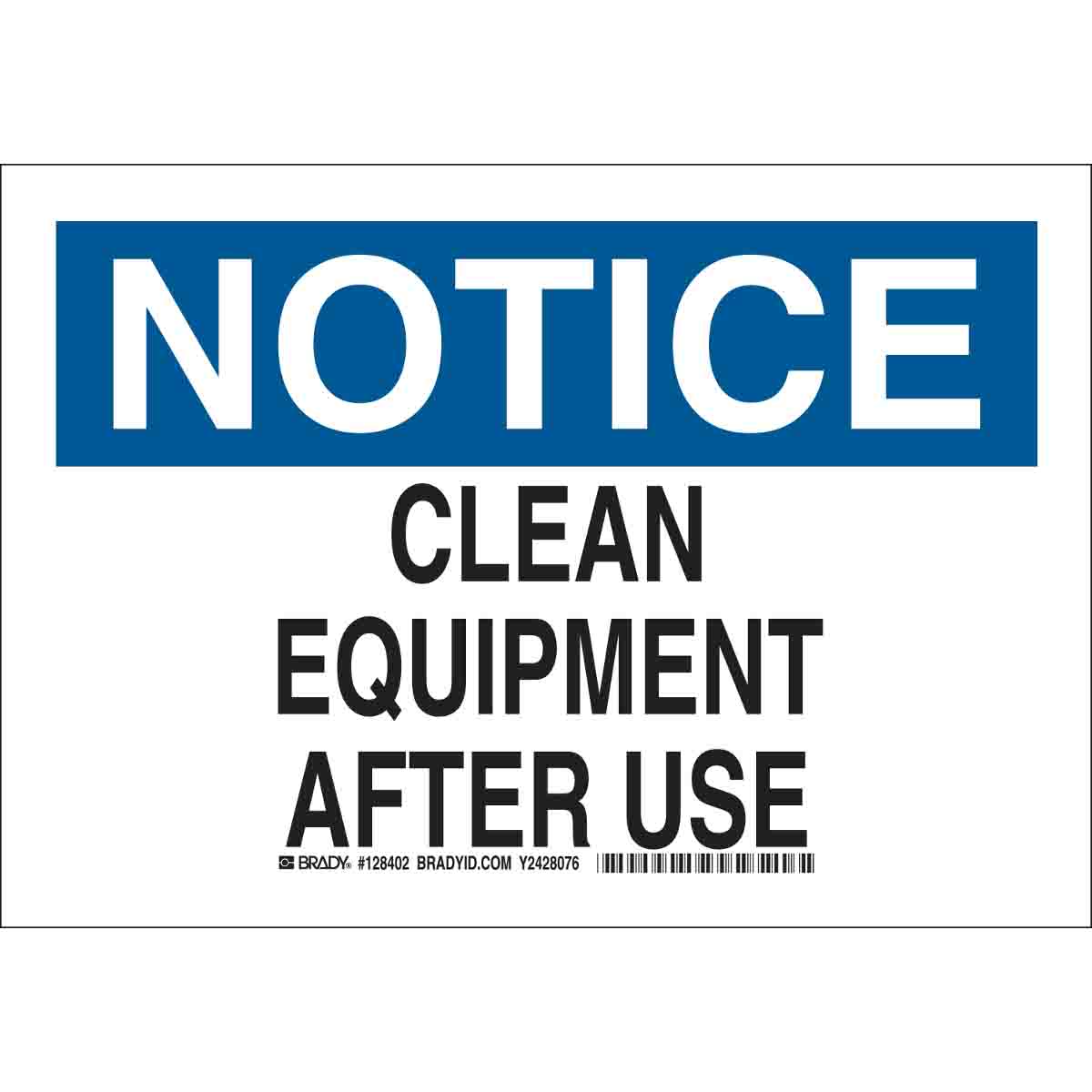 B302 10X14 BLK/BLU/WHT NOTICE CLEAN