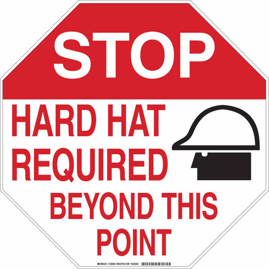 B401 18" OCT BLK,RED/WHT STOP HARD HAT