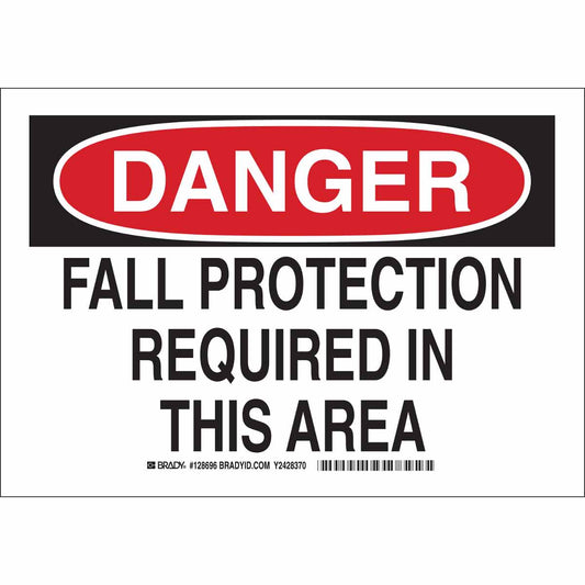 B401 10X14 BLK/RED/WHT DANGER FALL