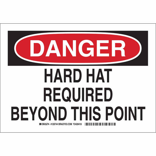 B555 10X14 BLK/RED/WHT DANGER HARD HAT