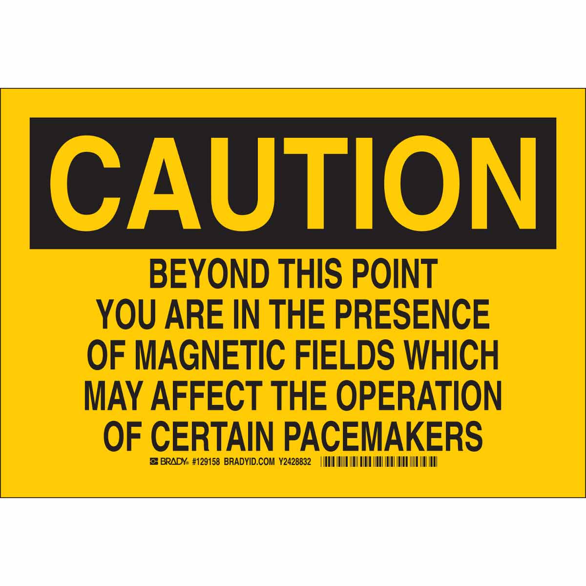 B401 10X14 BLK/YEL CAUTION BEYOND THIS