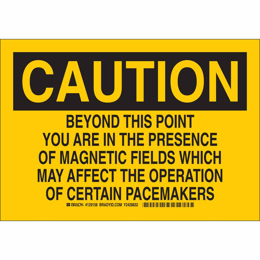 B401 10X14 BLK/YEL CAUTION BEYOND THIS
