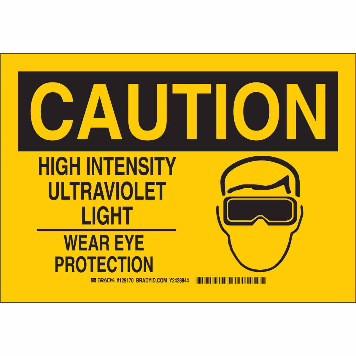 B401 10X14 BLK/YL CAUTION HIGH INTENSITY