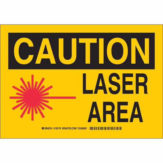B401 10X14 BLK/RD/YEL CAUTION LASER AREA