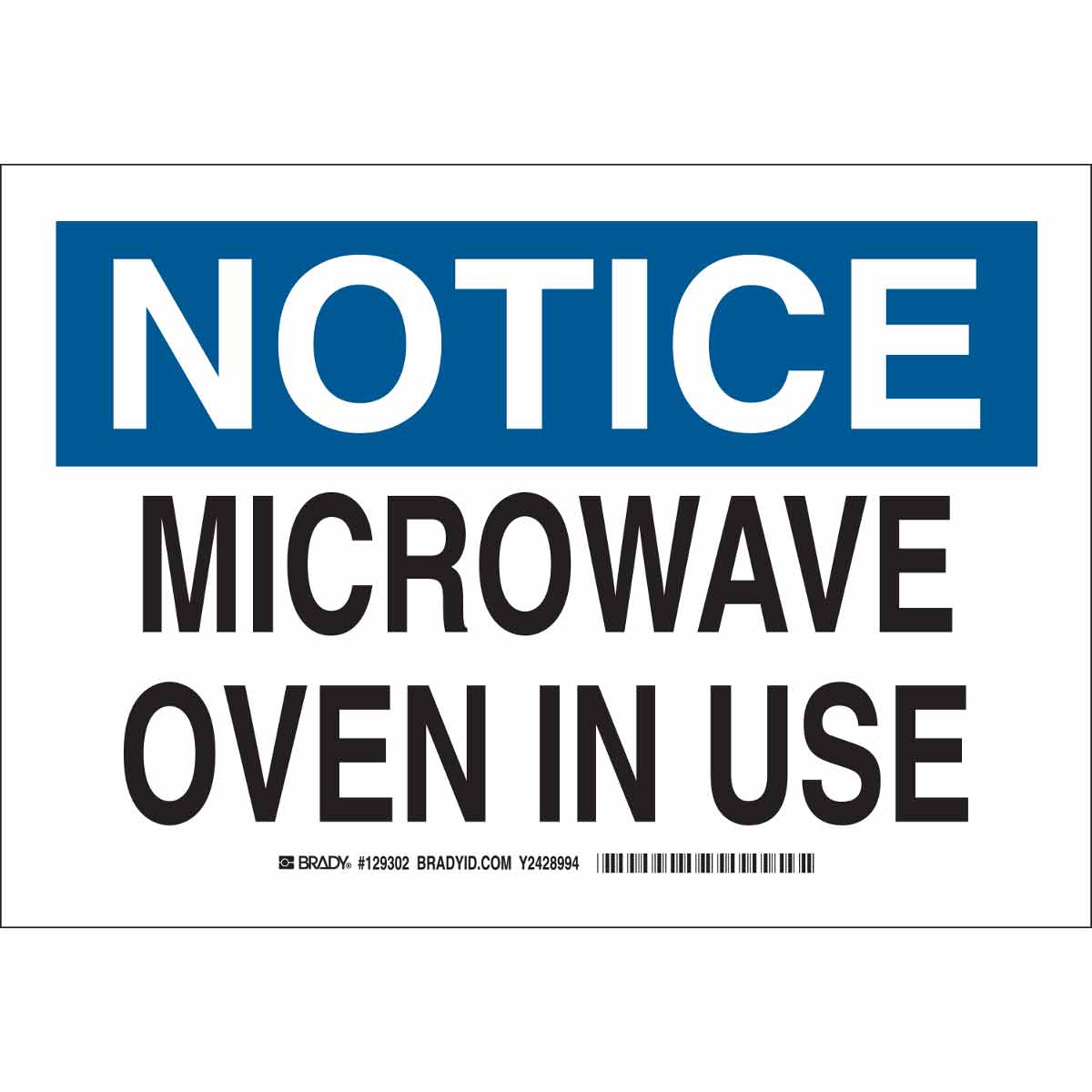 B302 10X14 BLK/BLU/WHT NOTICE MICROWAVE