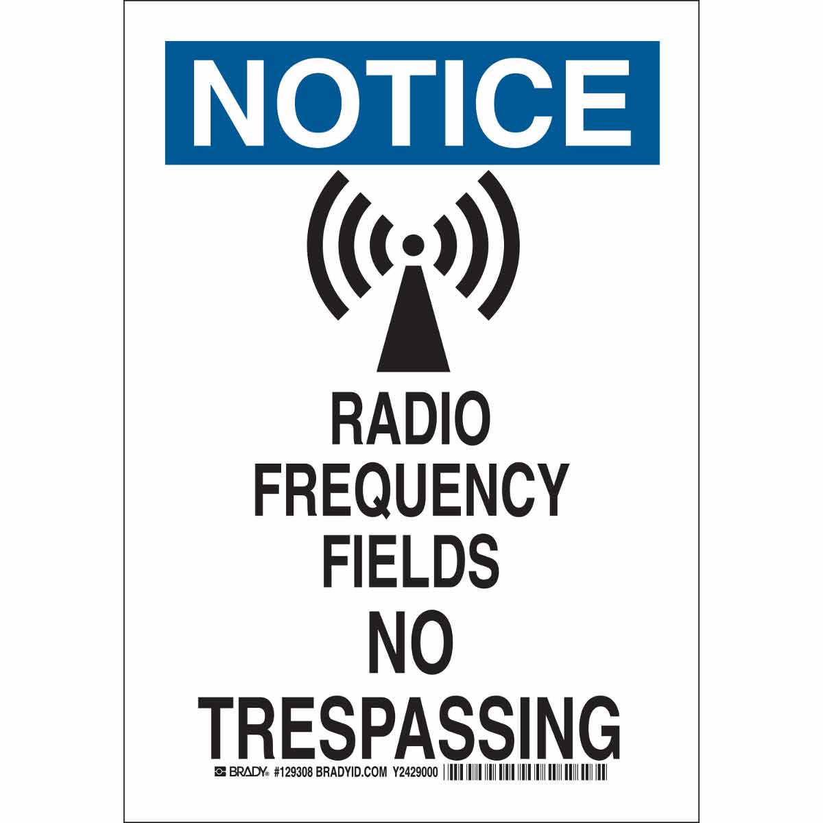 B302 14X10 BLK/BLU/WHT NOTICE RADIO