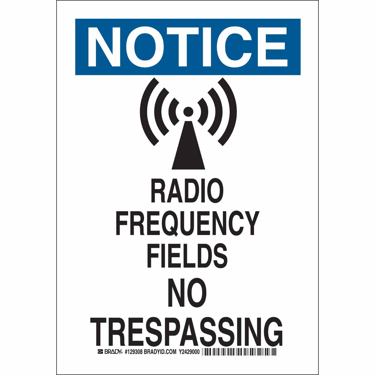 B555 14X10 BLK/BLU/WHT NOTICE RADIO