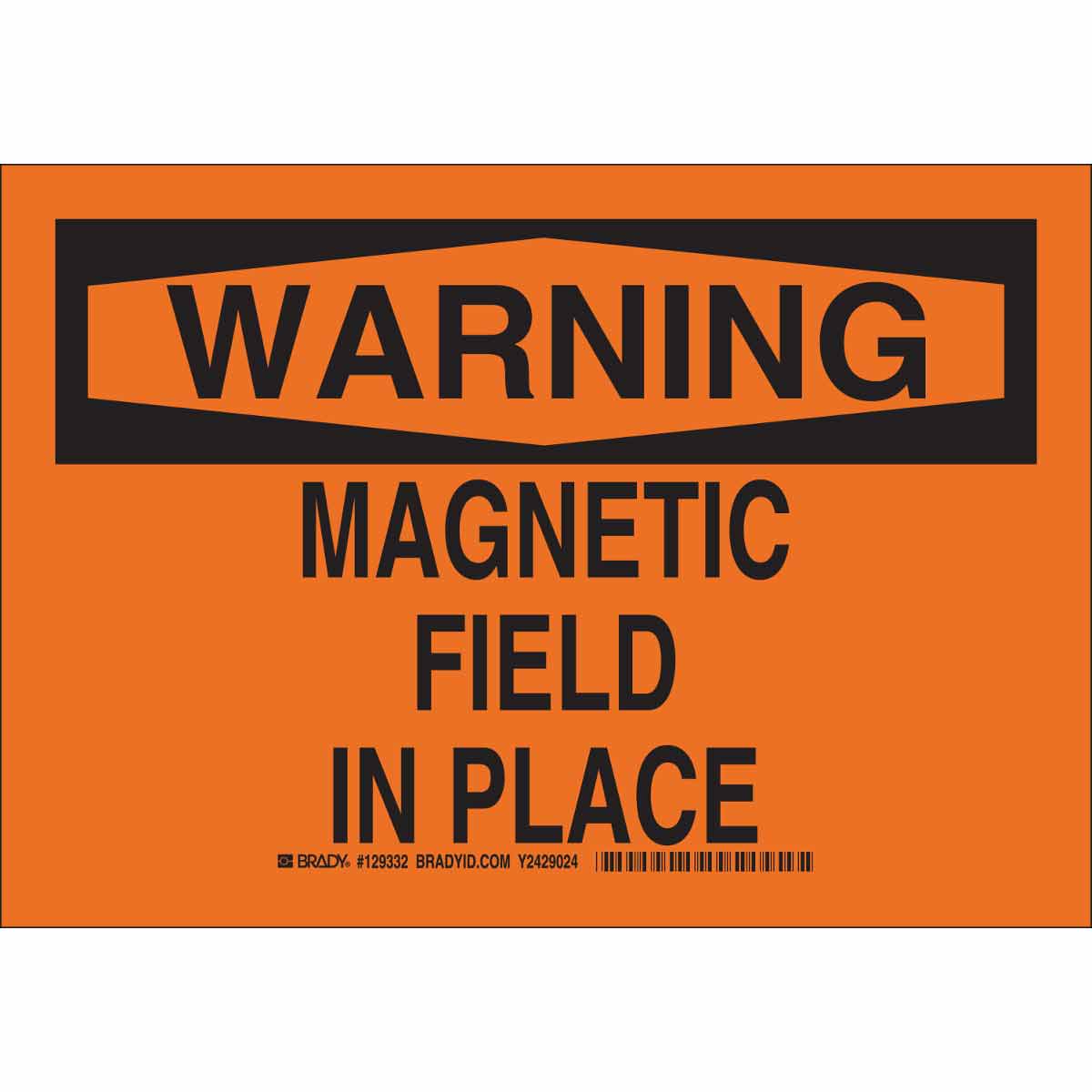 B401 10X14 BLK/ORG WARNING MAGNETIC
