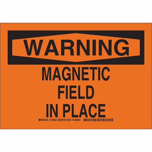 B401 10X14 BLK/ORG WARNING MAGNETIC