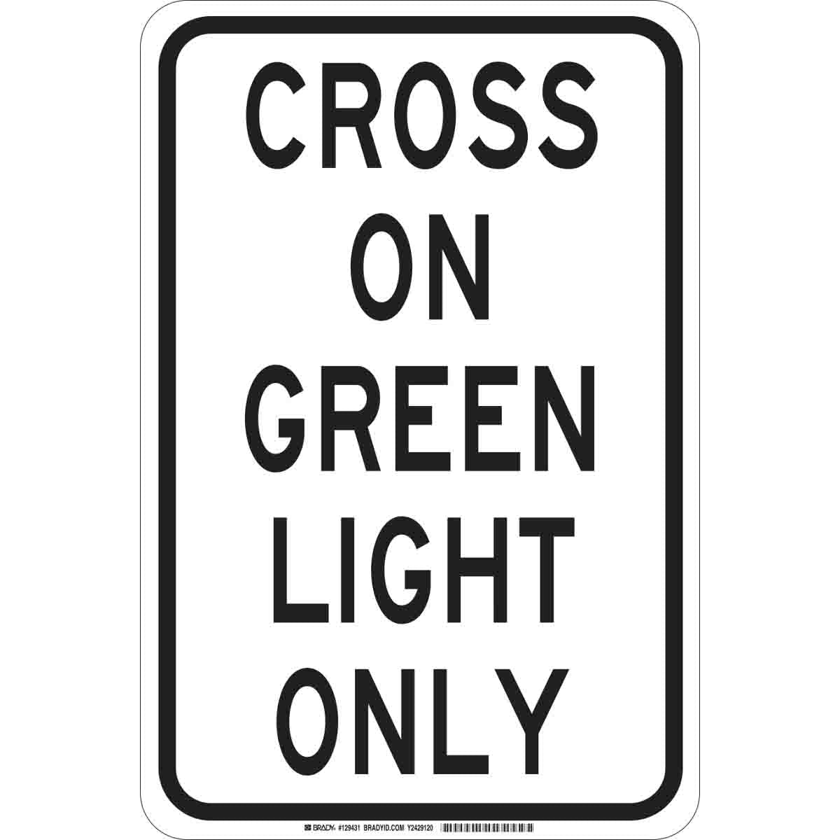 B401 18X12 BLK/WHT CROSS ON GREEN LIGHTS