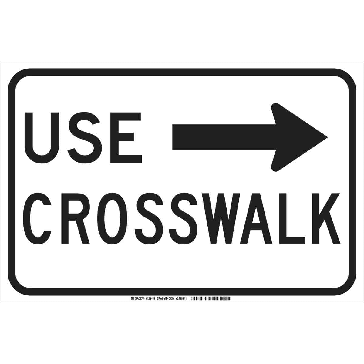 B401 18X12 BLK/WHT USE CROSSWALK