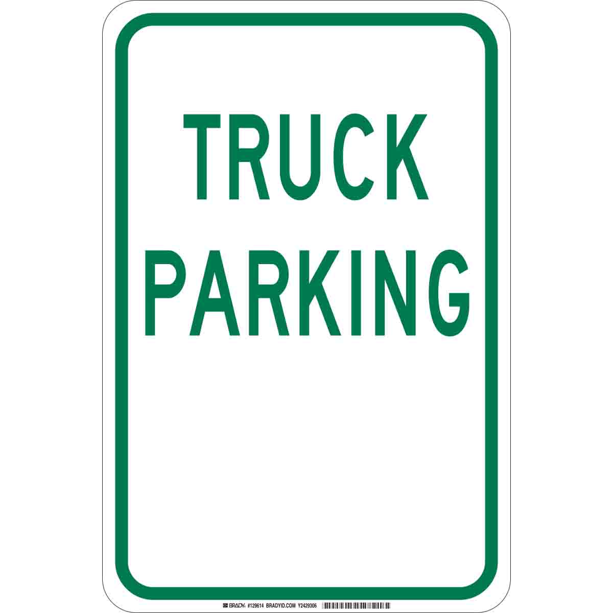 B401 18X12 GRN/WHT TRUCK PARKING