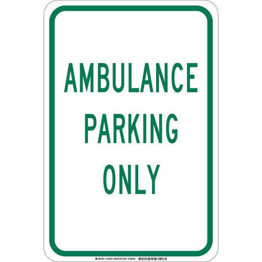 B302 18X12 GRN/WHT AMBULANCE PARKING