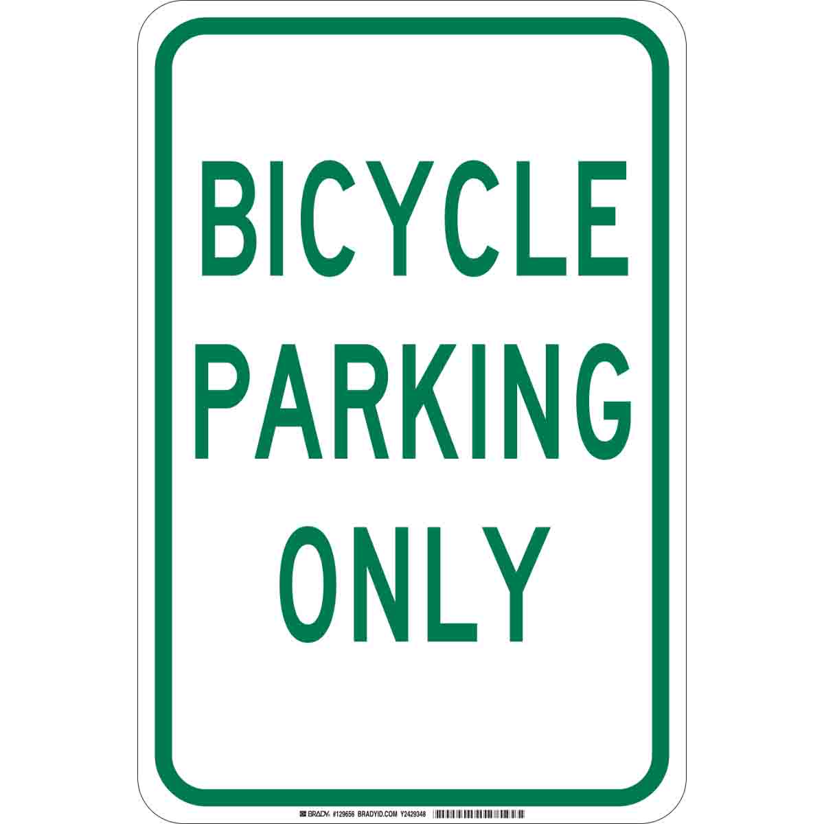 B401 18X12 GRN/WHT BICYCLE PARKING ONLY