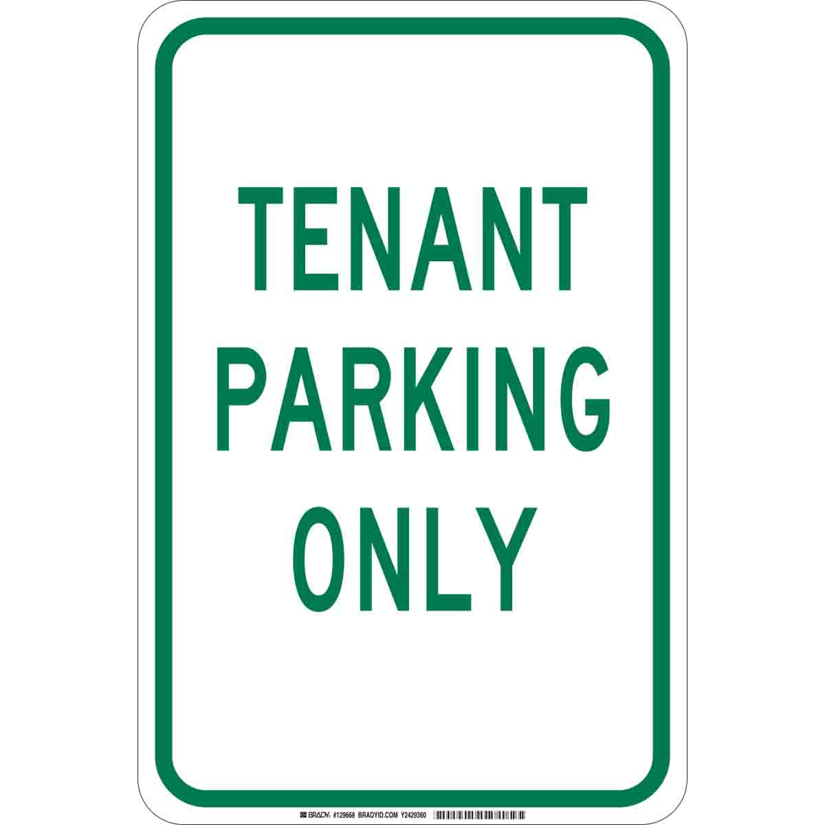 B555 18X12 GRN/WHT TENANT PARKING ONLY