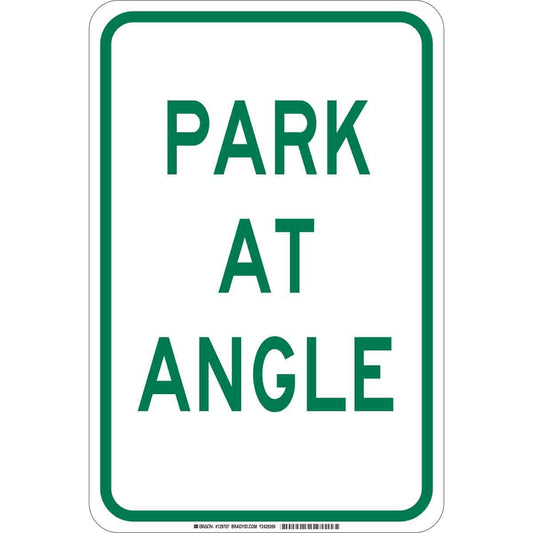 B401 18X12 GRN/WHT PARK AT ANGLE