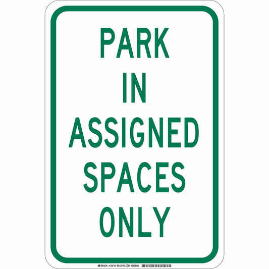 B401 18X12 GRN/WHT PARK IN ASSIGNED