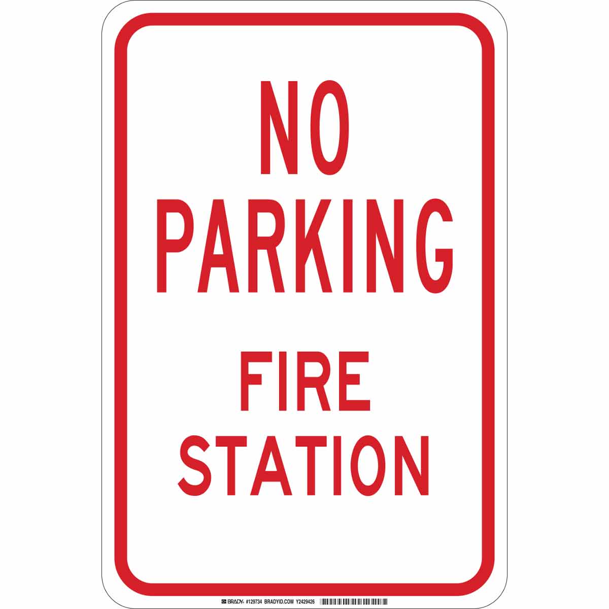 B401 18X12 RED/WHT NO PARKING FIRE