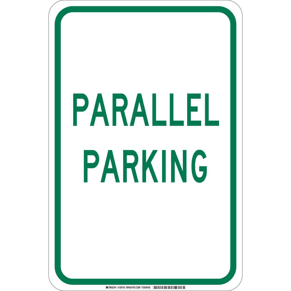 B401 18X12 GRN/WHT PARALLEL PARKING