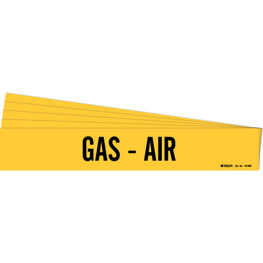 Pipe Marker GAS - AIR Sty 1 BK on YL PK