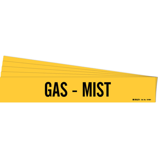 Pipe Marker GAS - MIST Sty 1 BK on YL PK