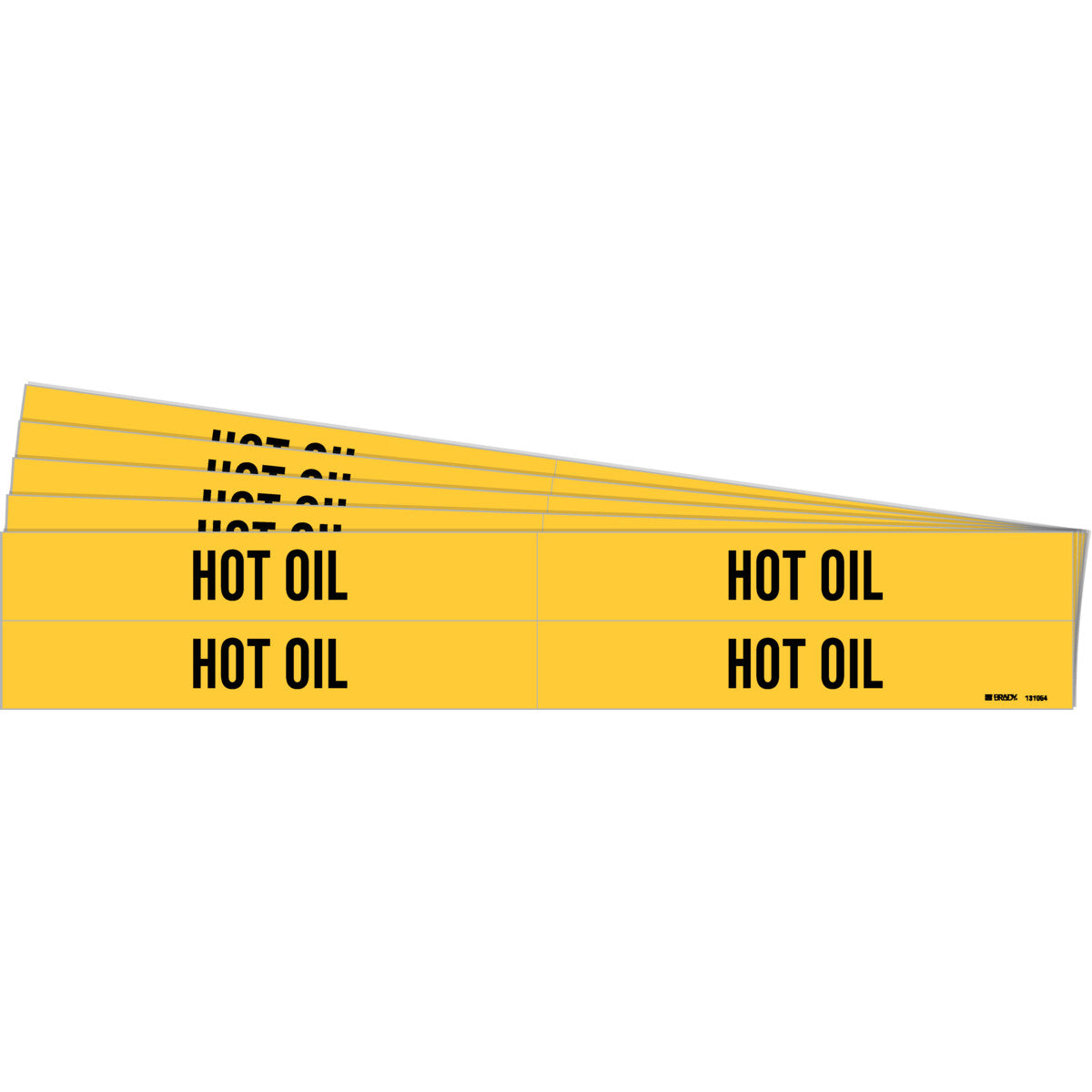 Pipe Marker HOT OIL Style 4 BK on YL PK