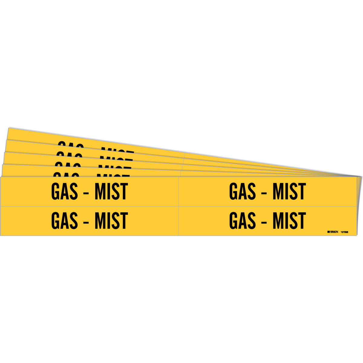 Pipe Marker GAS - MIST Sty 4 BK on YL PK