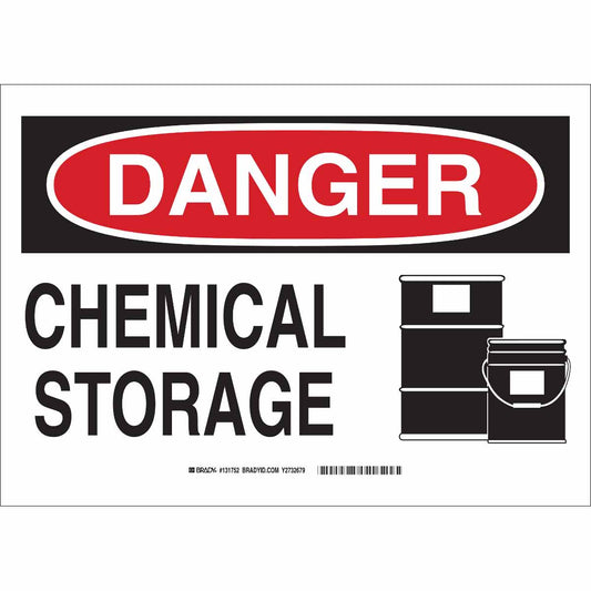 B120,10X14,BLK,RED/WHT,CHEMICAL STORAGE