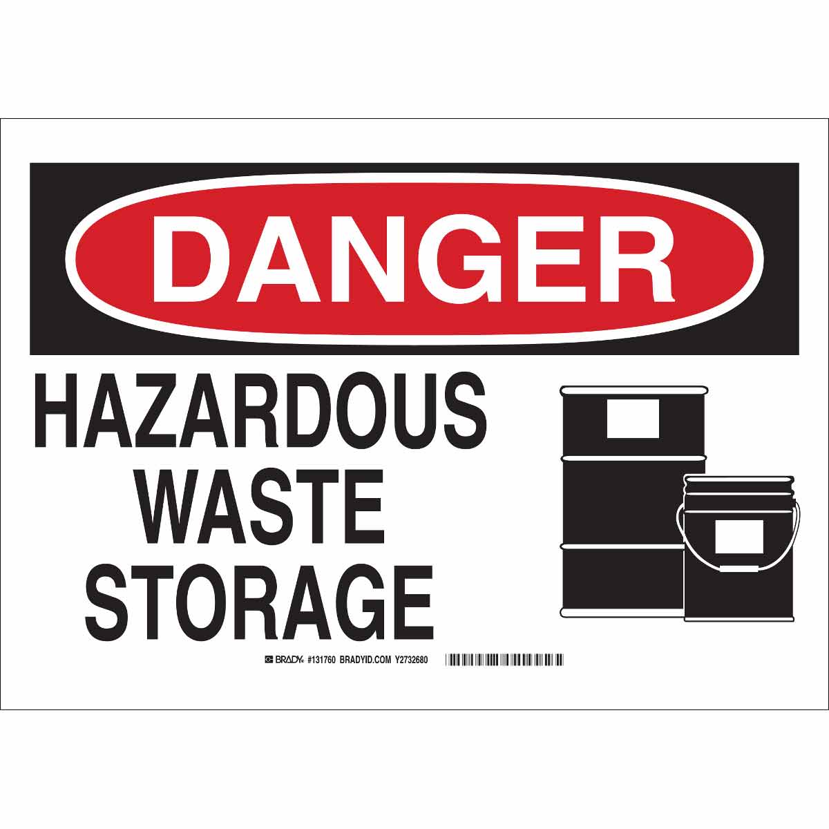 B120,7X10,BLK,RED/WHT,HAZARDOUS WASTE