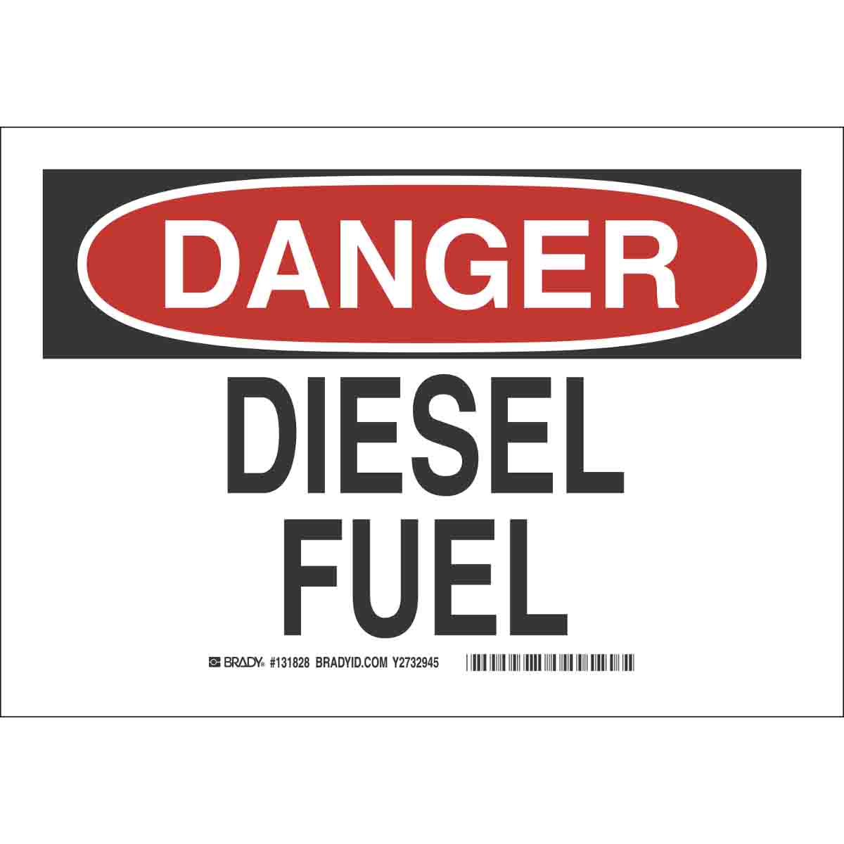 B401 10X14 RED/BLK/WHT DANGER DIESEL FUE