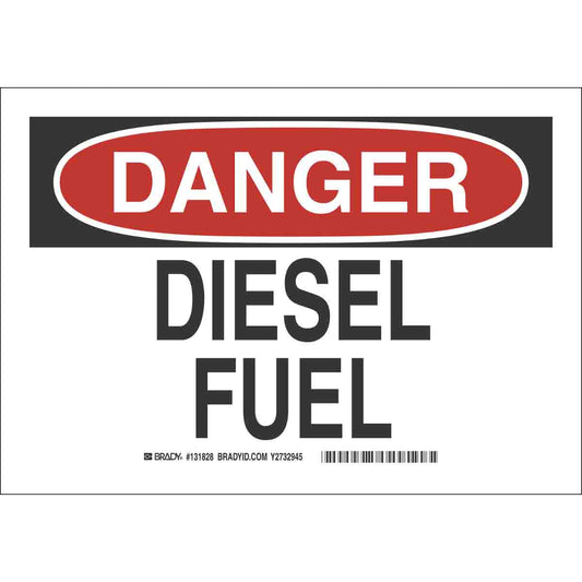 B401 10X14 RED/BLK/WHT DANGER DIESEL FUE