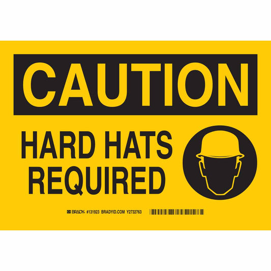 B120,7X10,BLK/YEL,HARD HATS REQUIRED