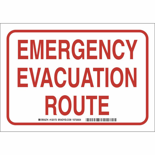 B120,7X10,RED/WHT,EMERGENCY EVACUATION