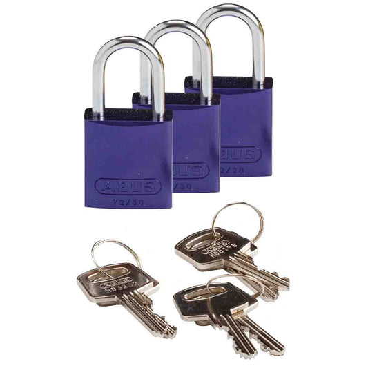 Comp Alum Padlock 1" KA PL 3PK